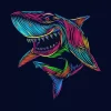 colorful shark pop art Diamond Paintings