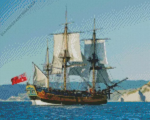 hms endeavour Ship Diamond By Numbers