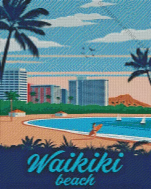 waikiki Beach Poster Diamond Paintings