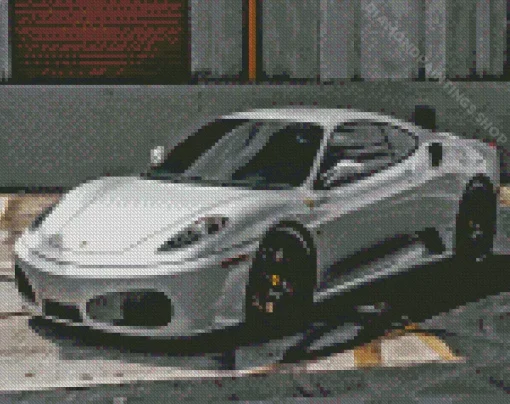 white Ferrari f430 Diamond By Numbers