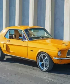 1967 ford yellow mustang Diamond Paintings