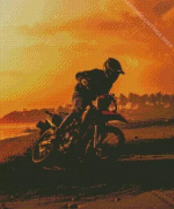 Dirt bike beach sunset Diamond By Numbers