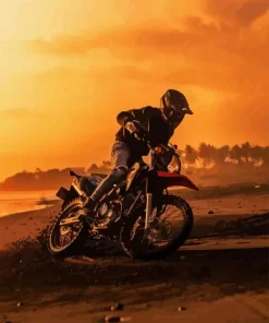 Dirt bike beach sunset Diamond By Numbers