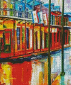 Rain in bourbon Street Colorful Art Diamond By Numbers