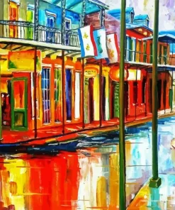 Rain in bourbon Street Colorful Art Diamond By Numbers