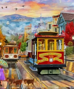 San Francisco cable cars Diamond Paintings