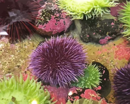 Sea urchins Diamond By Numbers