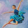 Ballerina in green Diamond Paints