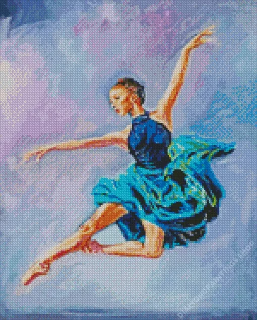 Ballerina in green Diamond Paints