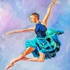 Ballerina in green Diamond Paints
