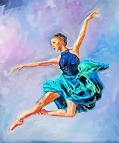 Ballerina in green Diamond Paints