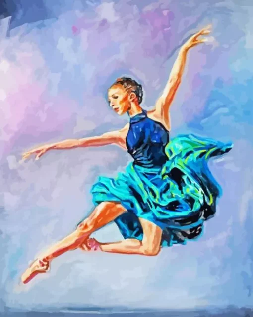 Ballerina in green Diamond Paints