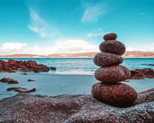 Beach zen stones Diamond Paints