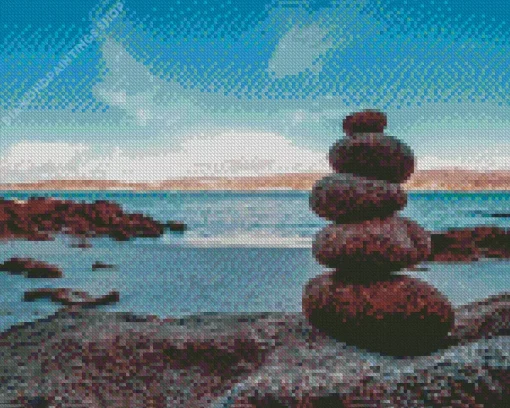 Beach zen stones Diamond Paints
