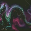 Black galaxy dragon Diamond Paints