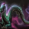 Black galaxy dragon Diamond Paints