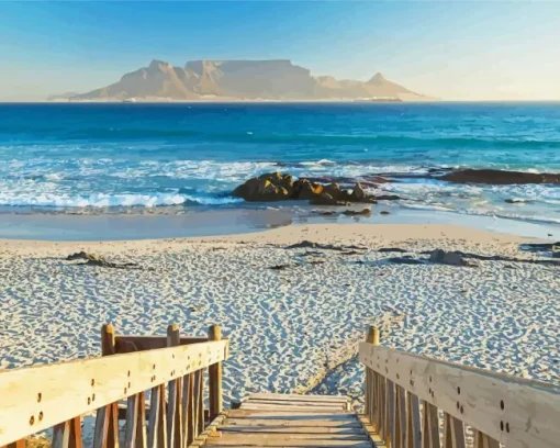 Bloubergstrand beach with Table Mountain Diamond Paints