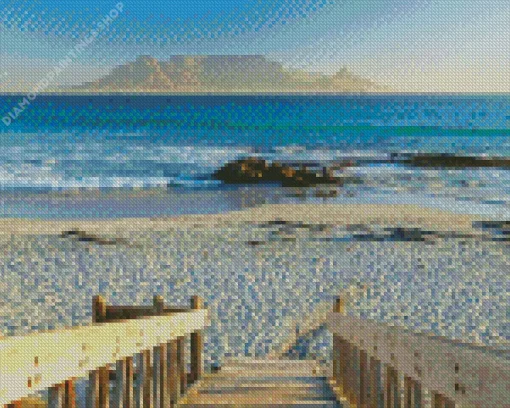 Bloubergstrand beach with Table Mountain Diamond Paints