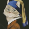Cat with a pearl earring Diamond Paints