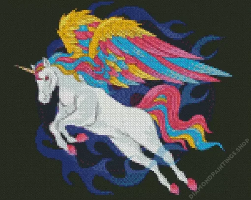 Flying unicorn with colorful wings Diamond Dotz