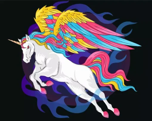 Flying unicorn with colorful wings Diamond Dotz