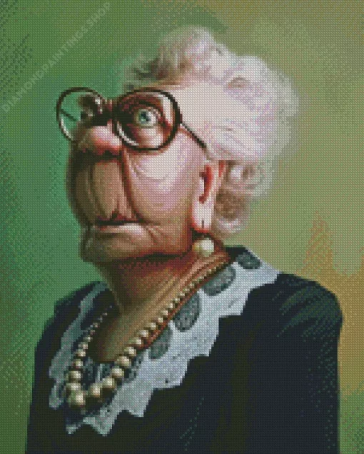 Funny old lady Diamond Paints