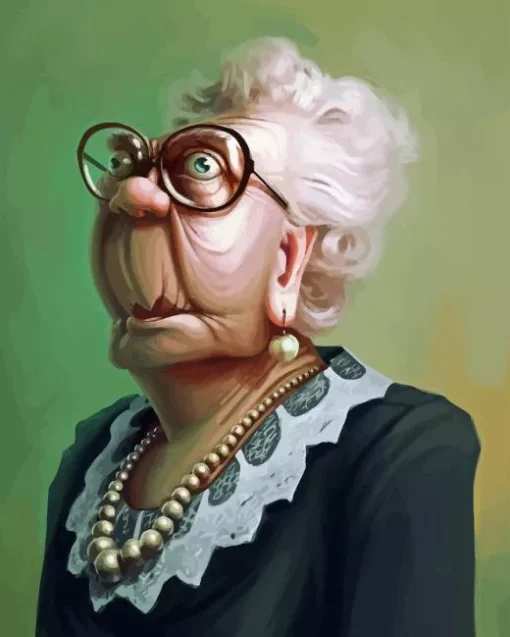 Funny old lady Diamond Paints