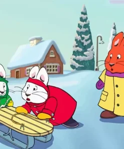 Max and ruby playing in snow Diamond Paintings