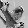 Monochrome Douglas C 47 Skytrain Aircarft Diamond Paints