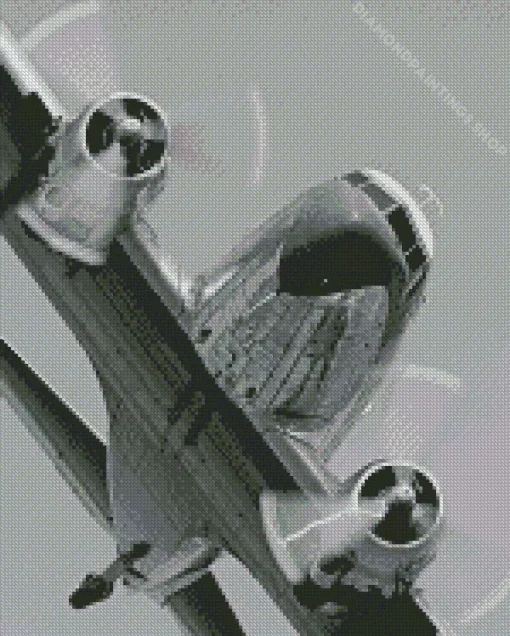 Monochrome Douglas C 47 Skytrain Aircarft Diamond Paints