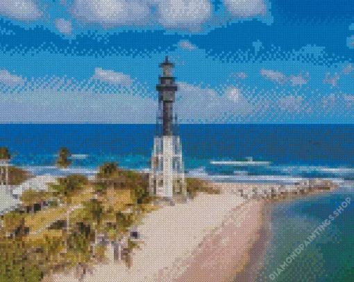 Pompano Beach Lighthouse Diamond With Numbers