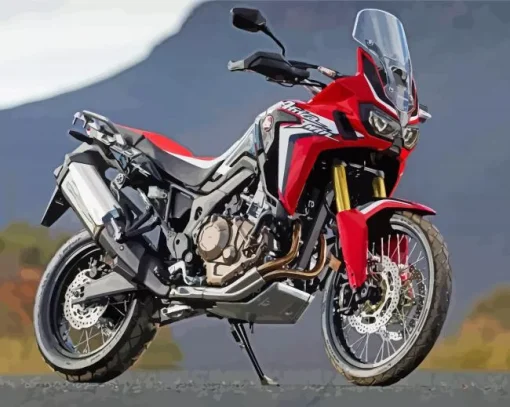 Red Honda Africa Twin Diamond Dotz