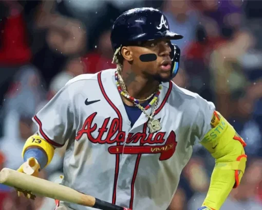 Ronald Acuna jr baseballer Diamond By Numbers