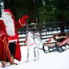 Santa and reindeer in snow Diamond Paints