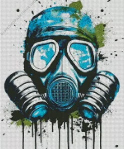 Splatter gas mask Diamond Paintings