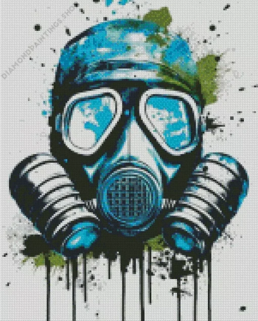 Splatter gas mask Diamond Paintings