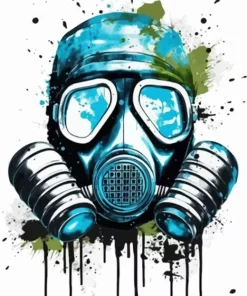 Splatter gas mask Diamond Paintings