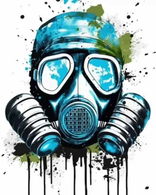 Splatter gas mask Diamond Paintings