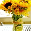 Sunflowers with lemons in glass vase Diamond Paints