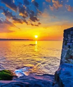 The Cliff walk sunset Diamond Paints