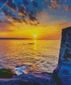 The Cliff walk sunset Diamond Paints
