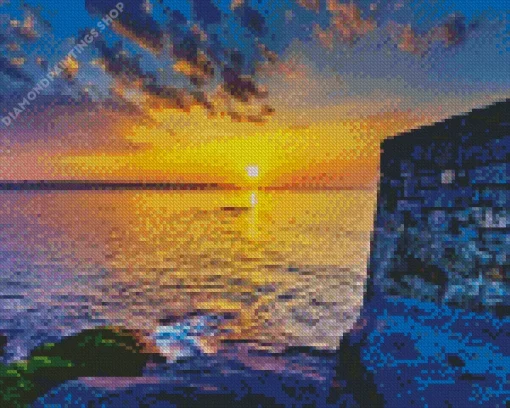 The Cliff walk sunset Diamond Paints