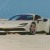White Ferrari SF90 Stradale Diamond Paints