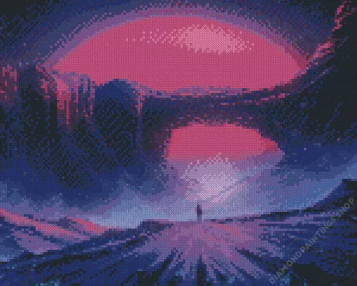 fantasy purple mountain Diamond Paints