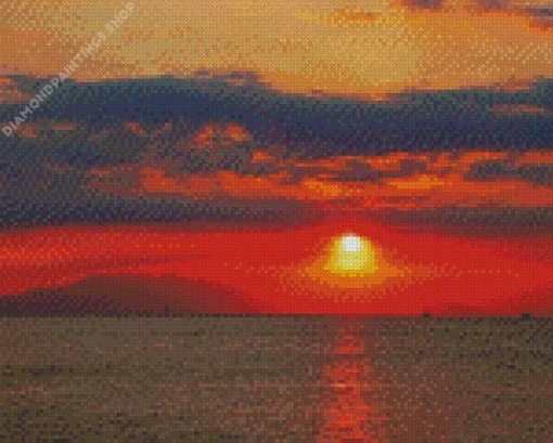 manila bay sunset silhouette Diamond Paints