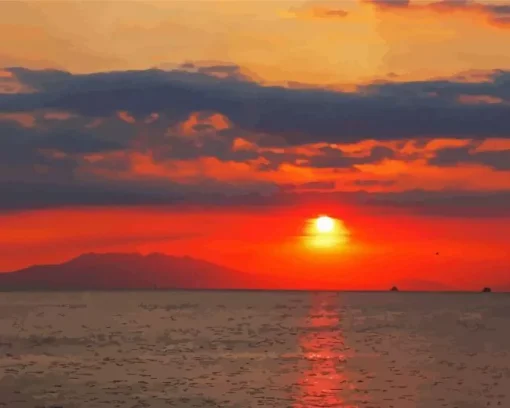 manila bay sunset silhouette Diamond Paints