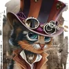 steampunk kitty Diamond With Numbers