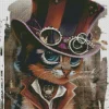 steampunk kitty Diamond With Numbers