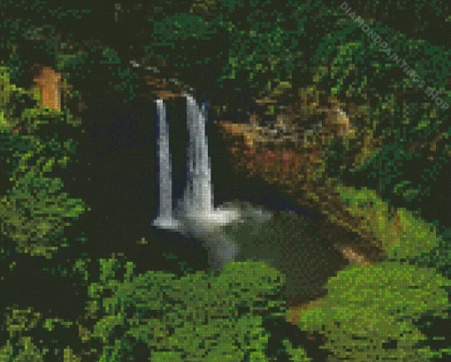 wailua falls in kauai island Diamond Dotz