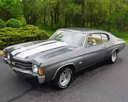 1972 grey chevelle Diamond Paintings